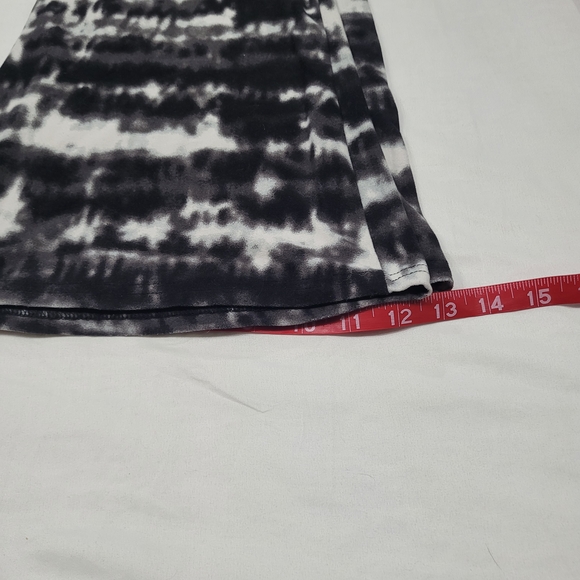No Boundaries XL Black Cream Tie-Dye Flare Pants Striped Stretch Boho Wide Leg - Picture 8 of 16